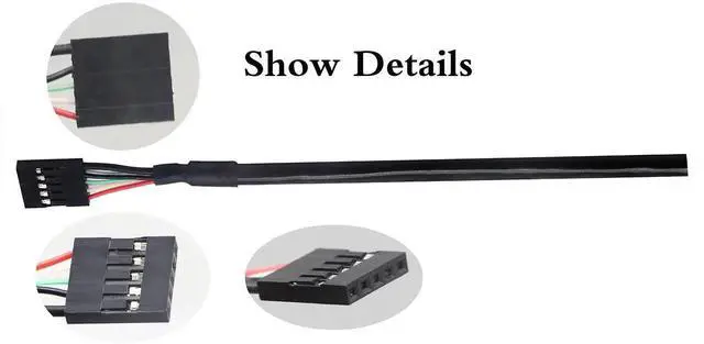 Alt view image 5 of 7 - 30cm/12inch Panel Mount USB 2.0 B Cable, USB B Female to 5 Pin Female Dupont Motherboard USB Header Extension Cable