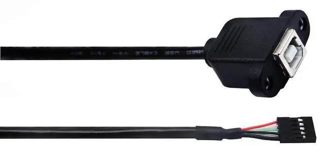 Alt view image 6 of 7 - 30cm/12inch Panel Mount USB 2.0 B Cable, USB B Female to 5 Pin Female Dupont Motherboard USB Header Extension Cable