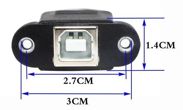 Alt view image 3 of 7 - 30cm/12inch Panel Mount USB 2.0 B Cable, USB B Female to 5 Pin Female Dupont Motherboard USB Header Extension Cable