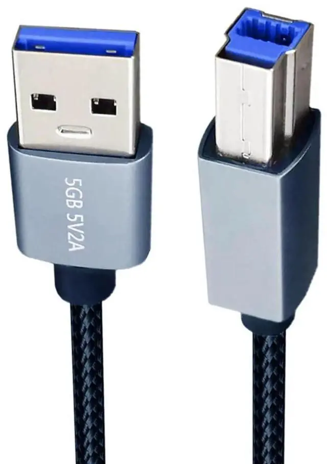 Alt view image 2 of 7 - 0.98ft USB 3.0 Type-A to Standard B Male Cable, Silver 5Gbps SuperSpeed Data Transfer Cord Compatible with External Disk, SSD, Printer and Camera