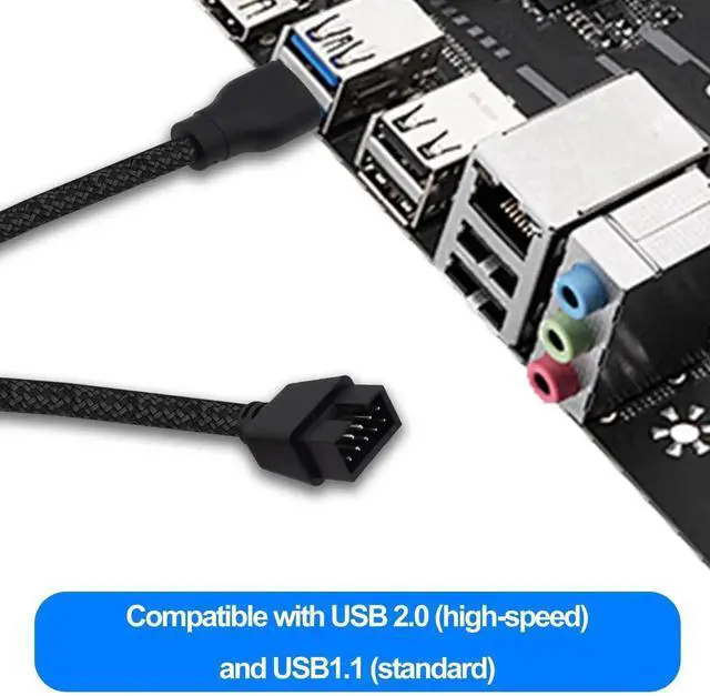 Alt view image 7 of 7 - 2PCS 20cm USB 2.0 Type A Male to 9 Pin Male Motherboard Header Adapter Cable, USB Internal Extension Data Converter Cord