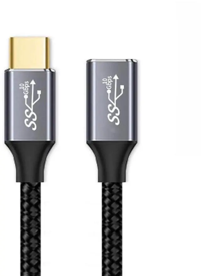 Main image of 2.0m Straight USB 3.1 Type-C Male to Female Extension Cable, 10Gbps Data Transfer 100W PD Charging with Protective Sleeve, USB-C Extension Cord for Laptop