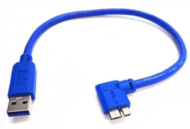 Main image of 30cm 90 Degree Right Angle USB 3.0 A Male to Micro B 10Pin Male Short Cable High Speed Data Sync Charging Cord