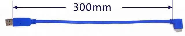 Alt view image 5 of 6 - 30cm 90 Degree Right Angle USB 3.0 A Male to Micro B 10Pin Male Short Cable High Speed Data Sync Charging Cord