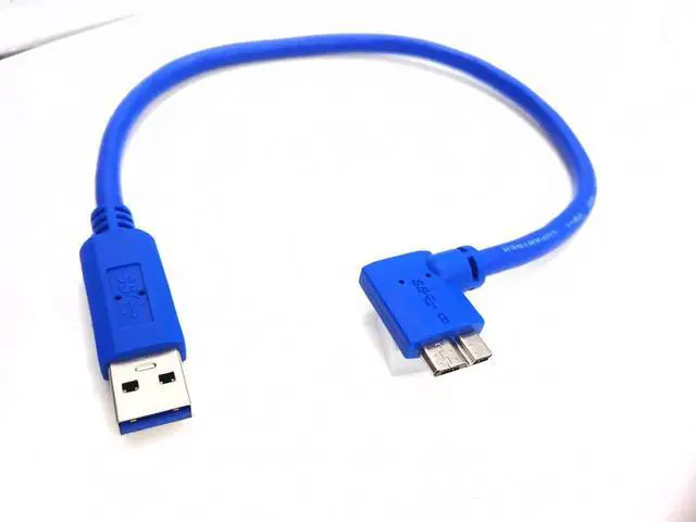 Alt view image 4 of 6 - 30cm 90 Degree Right Angle USB 3.0 A Male to Micro B 10Pin Male Short Cable High Speed Data Sync Charging Cord