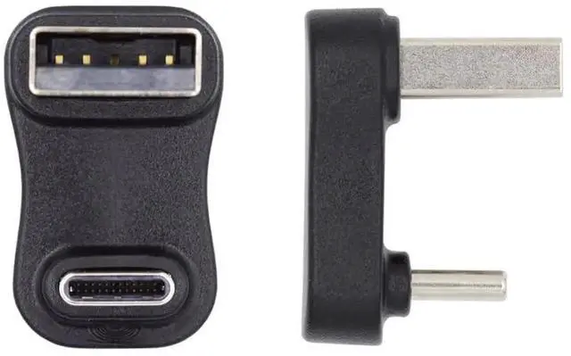 Alt view image 2 of 7 - USB 3.1 Type C Male to USB 3.0 A Male 10Gbps Adapter, U-Shaped Down Opposite 90 Degree Back Angled Fast Charging Data Connector for Laptop Phone