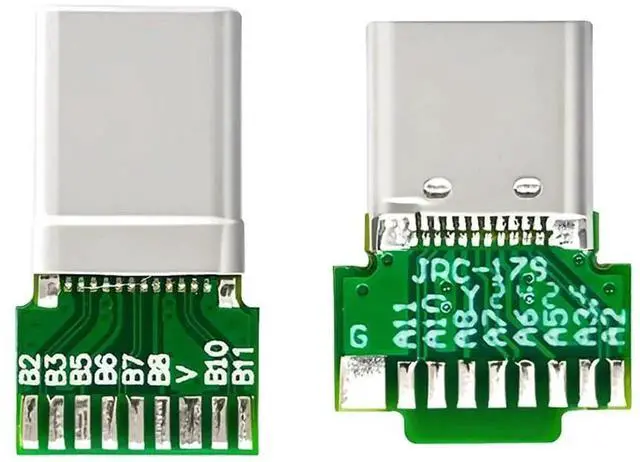 Main image of 2Pcs/Lot USB 3.1 Type-C Male & Female Plug Socket, OEM DIY Solder Type USB-C Connector with PCB Board