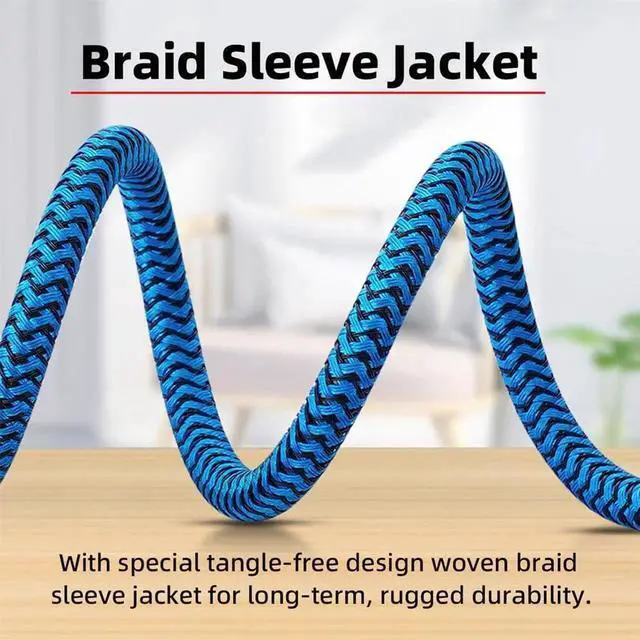 Alt view image 7 of 7 - 0.6m USB 3.0 Type-A Male to Female Braided Extension Cable, 5Gbps High Speed Blue Sleeve Data Cord for Disk SSD Camera