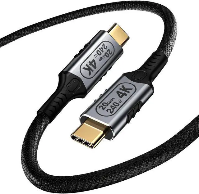 Main image of 6.6ft USB C 3.2 Gen 2 Cable, 20Gbps Data Transfer, 240W Fast Charging, 4K@60Hz Video Output, Type-C Cord Compatible with Laptops Phones and More