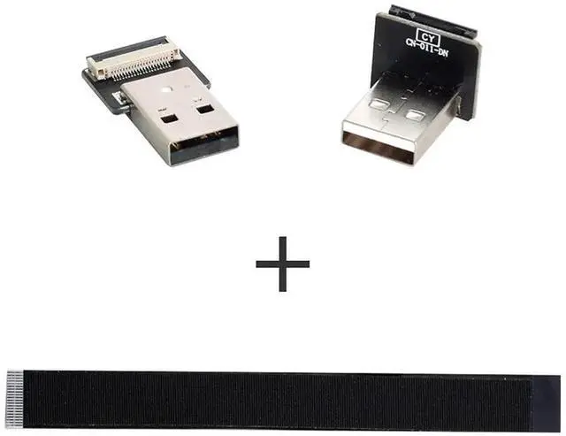 Alt view image 6 of 7 - 0.2M 90 Degree Down Angled USB 2.0 A Male to A Male Flat Slim FPC Data Cable for FPV Drone Hard Disk Scanner Printer