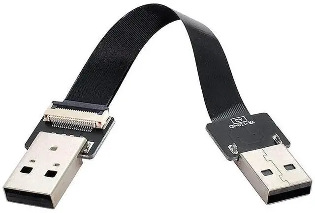 Alt view image 5 of 7 - 0.5m USB 2.0 Type-A Male to Type-A Male Flat Slim FPC Data Cable for FPV Drone Hard Drive Scanner Printer