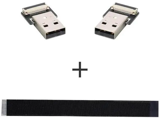 Alt view image 2 of 7 - 0.5m USB 2.0 Type-A Male to Type-A Male Flat Slim FPC Data Cable for FPV Drone Hard Drive Scanner Printer