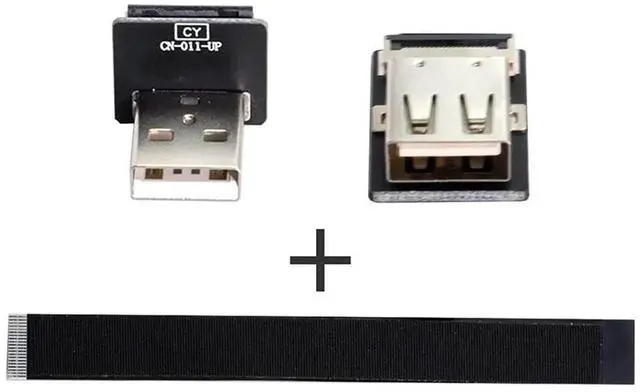 Alt view image 3 of 7 - 0.5m Up Angled USB 2.0 Type-A Male to Female Flat Slim FPC Extension Cable, 90 Degree Bend Data Cord for FPV Hard Disk Scanner Printer