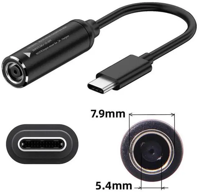 Alt view image 2 of 7 - USB-C Type-C to DC Jack 7.9x5.4mm PD Power Charging Cable, 9V 15V 20V Fast Charging Cord for Laptop Phone