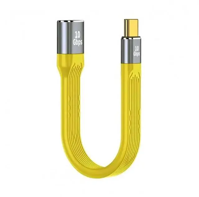 Main image of 13CM Yellow USB 3.1 Type C Male to USB 3.0 Type A Female OTG Cable, Flat Slim FPC High Speed Data Cord for Laptop Phone