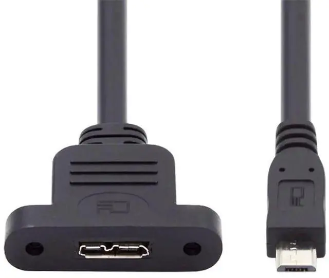 Alt view image 5 of 7 - 50CM USB 2.0 Micro 5Pin Male Screw Mount to USB 3.0 Micro B Female Extension Cable, 480Mbps High Speed USB Extender Cord