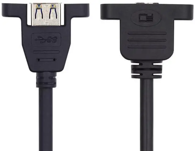 Main image of 50CM USB 3.0 Type-A Female to Micro 3.0 Type-B Female Extension Cable, 5Gbps Data Sync Cord with Screw Mount Design
