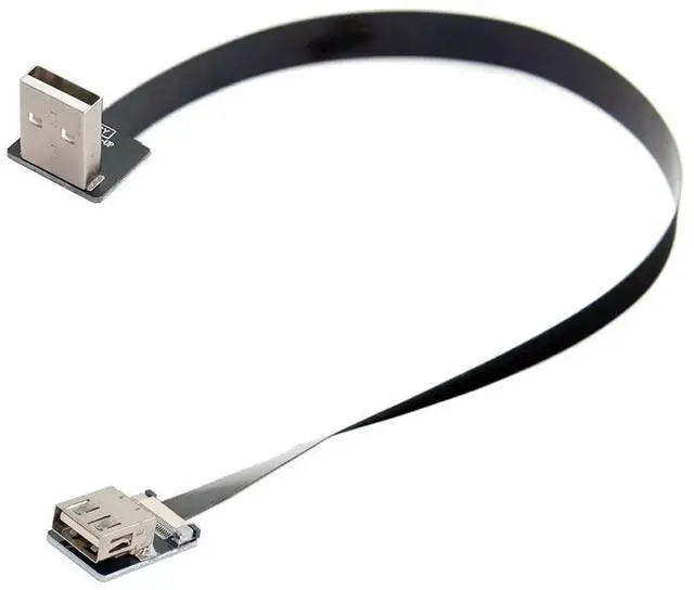 Alt view image 3 of 7 - 2m Up Angled USB 2.0 Type-A Male to Female Flat Slim FPC Extension Cable, Ultra-Thin Flexible Data Cord for FPV, Hard Disk, Scanner and Printer