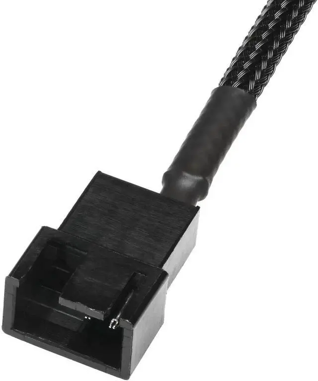 Alt view image 3 of 4 - 5V USB PC Fan Power Adapter Cable 24 Inch 60cm Black Sleeved, Silent Speed Adjustment Compatible with 3-Pin 4-Pin Computer Cooling Fans