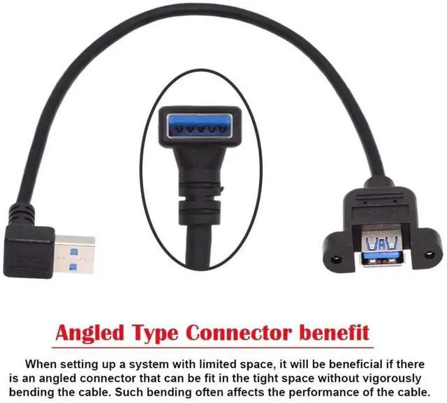 Alt view image 3 of 7 - Up Angled 90 Degree USB 3.0 Extension Cable, 30cm Right Angle USB 3.0 Data Adapter Converter Cord Compatible with Printer Scanner AIO All-in-One Device