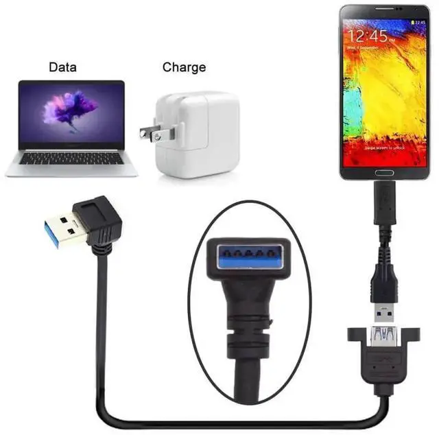 Alt view image 6 of 7 - Down Angled 90 Degree USB 3.0 Extension Cable, 30cm USB 3.0 Data Adapter Converter Cord for Printer Scanner AIO All-in-One Devices