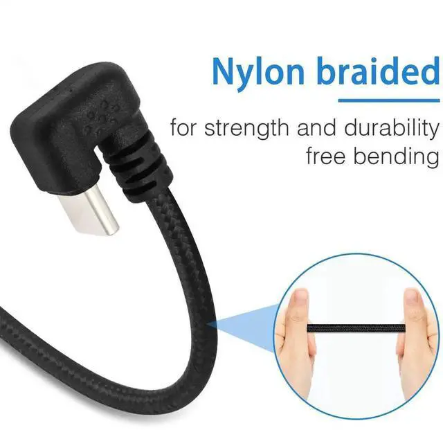 Alt view image 3 of 7 - 5ft U Shaped 180 Degree USB C Cable, 3A Fast Charging Nylon Braided USB A to Type C Data Sync Cord Compatible with Android Galaxy Smartphones