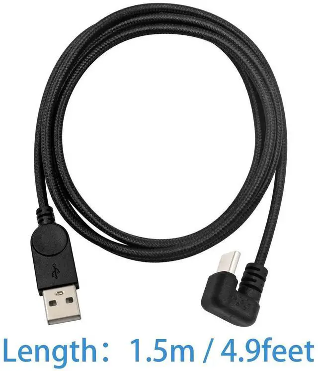 Alt view image 2 of 7 - 5ft U Shaped 180 Degree USB C Cable, 3A Fast Charging Nylon Braided USB A to Type C Data Sync Cord Compatible with Android Galaxy Smartphones
