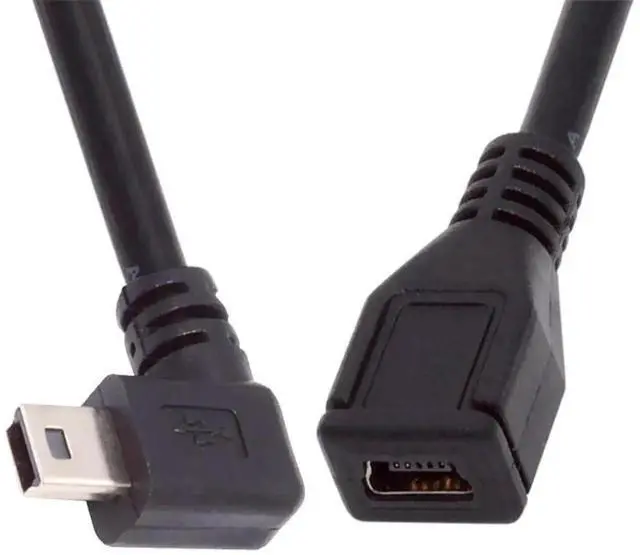 Main image of 30cm 90 Degree Right Angle Mini B USB 5Pin Male to Female Extension Cable, Type B Right Angle Charging Data Cord for GPS Camera
