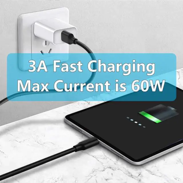 Alt view image 3 of 7 - 1FT USB C Android Auto Cable, USB A to USB C 3.2 Gen 2 10Gbps Data Sync Cord, 60W 3A Fast Charging Compatible with Cell Phones Laptops SSD Hard Drives