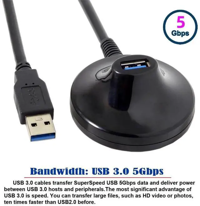Alt view image 3 of 7 - 2.6ft USB 3.0 Type-A Male to Female Extension Docking Cable, 5Gbps High Speed Extension Dock Station Cord for Phone Laptop