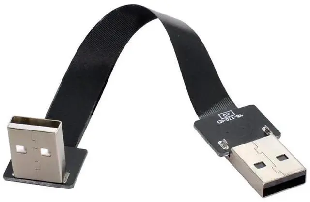 Alt view image 6 of 7 - 1M 90 Degree Up Angled USB 2.0 Type-A Male to Male Flat Slim FPC Cable, High Speed Data Transfer FPC Cord for FPV External Disk Scanner Printer