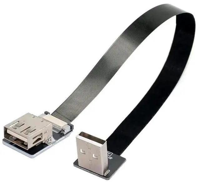Alt view image 5 of 7 - 1m Up Angled 90 Degree USB 2.0 Type-A Male to Female Extension Cable, Flat Slim FPC Data Cord for FPV Hard Drive Scanner Printer