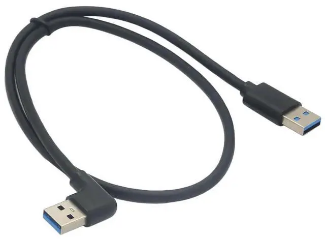 Main image of 2FT 90 Degree Right Angled USB 3.0 Type-A Male to Straight Type-A Male Cable, 5Gbps High Speed Data Transfer Cord