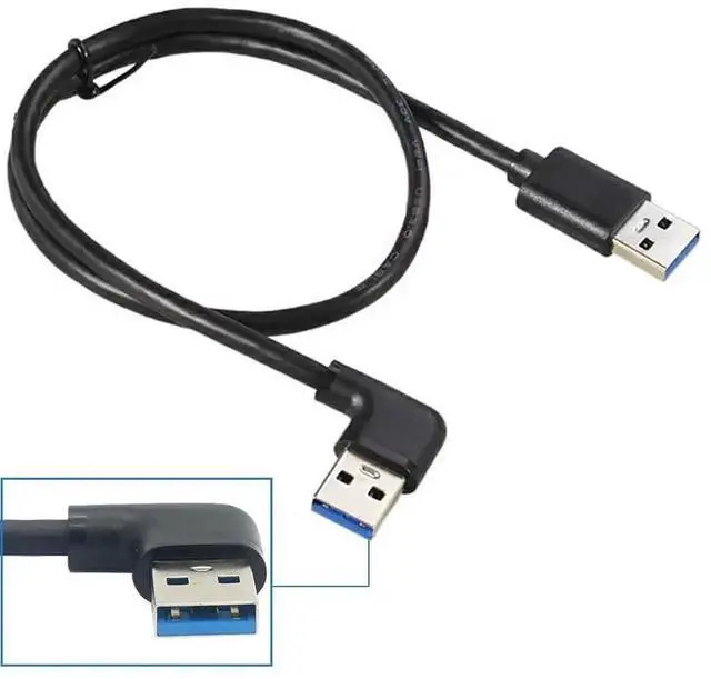 Alt view image 3 of 7 - 2FT 90 Degree Right Angled USB 3.0 Type-A Male to Straight Type-A Male Cable, 5Gbps High Speed Data Transfer Cord
