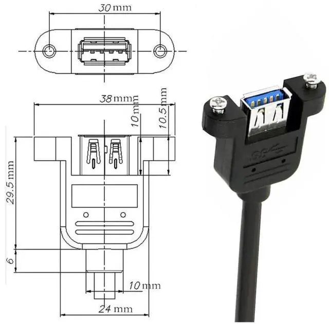Alt view image 6 of 7 - 30cm Left Angled 90 Degree USB 3.0 Extension Cable, USB 3.0 Male to Female Right Angle Adapter Cord for Printer Scanner All-in-One Devices