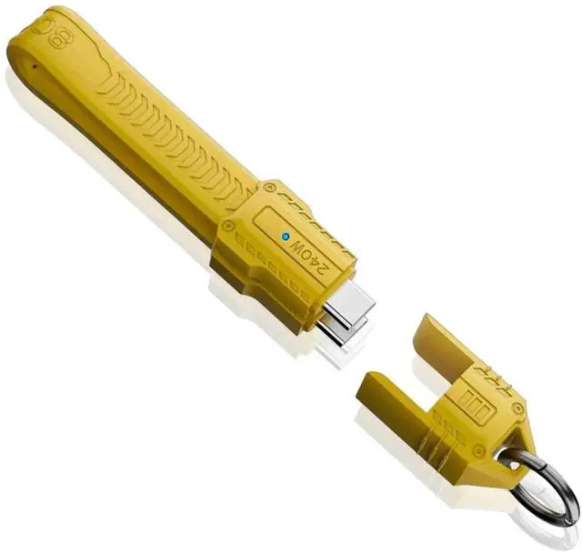 Main image of 13cm Yellow Keychain Short USB C Cable, USB4 80Gbps 240W Fast Charging 8K@60Hz Type C to C Cord Compatible with iPhone 15/16 Thunderbolt 3/4 Laptop External SSD