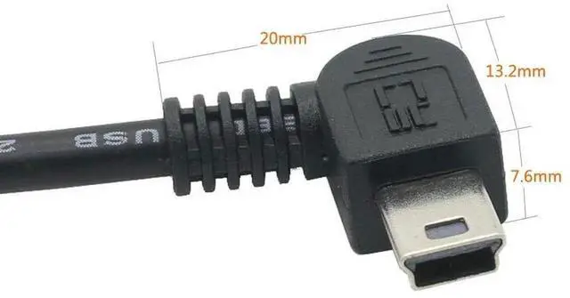 Alt view image 5 of 7 - 0.5m/1.64Feet Right Angle USB A Male to Mini B 5Pin Male Cable, 50cm 90 Degree Right Angled Mini USB Data Charging Adapter Cord