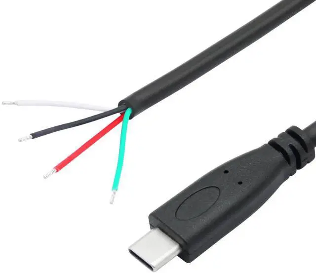 Alt view image 6 of 6 - 2Pcs 11inch Short USB C to 4 Pin Bare Wire Open End Cable, 22AWG 5V/3A USB Type C Male Plug Pigtail Power Data Cable for DIY Installation Replacement Repair
