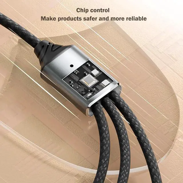 Alt view image 2 of 5 - 0.8Ft USB 2.0 Y Splitter Cable, 1 In 3 Out USB Extender Adapter Cable Black for Car Mac Xbox Laptop Tablet Smartphone Data Transmission