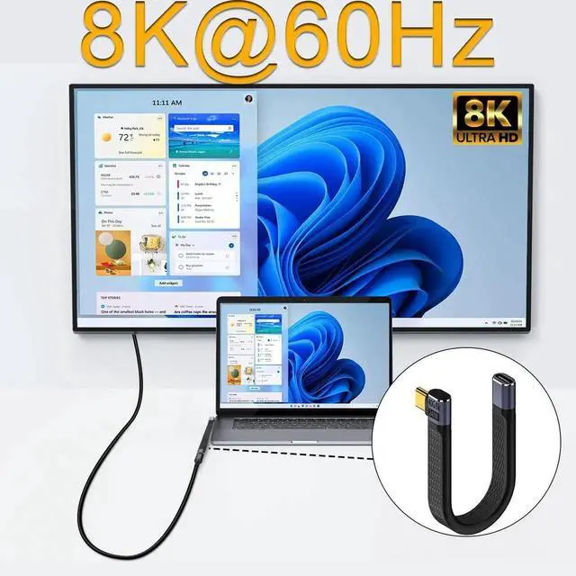 Alt view image 7 of 7 - 14cm/5.1in Side Bend 90 Degree USB4.0 Type C Female to Male Short Extension Cable, 40Gbps 240W PD Fast Charging Right Angle Cable Compatible with Thunderbolt 3/4 Smartphone Tablet