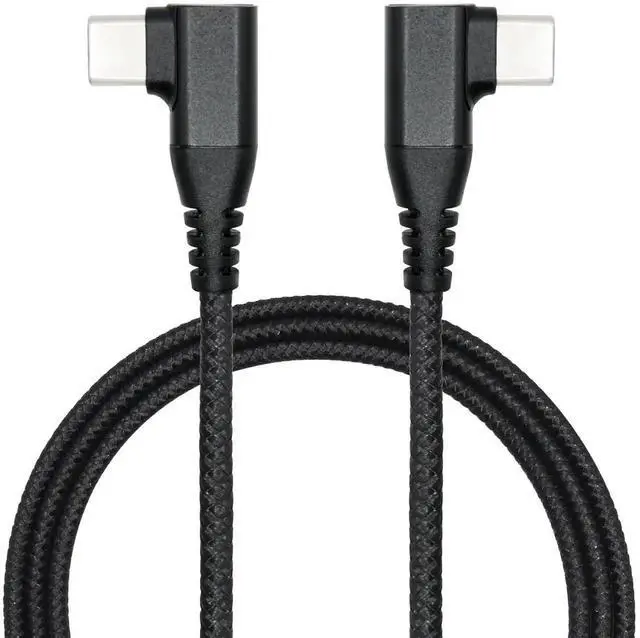 Main image of 1M/3FT Right Angle USB C to USB C Cable, 90 Degree 60W PD Fast Charging Data Cable, Nylon Braided Black Compatible with Laptop Tablet Cell Phone All USB C Devices