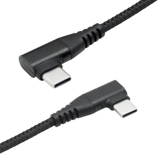 Alt view image 6 of 7 - 1M/3FT Right Angle USB C to USB C Cable, 90 Degree 60W PD Fast Charging Data Cable, Nylon Braided Black Compatible with Laptop Tablet Cell Phone All USB C Devices