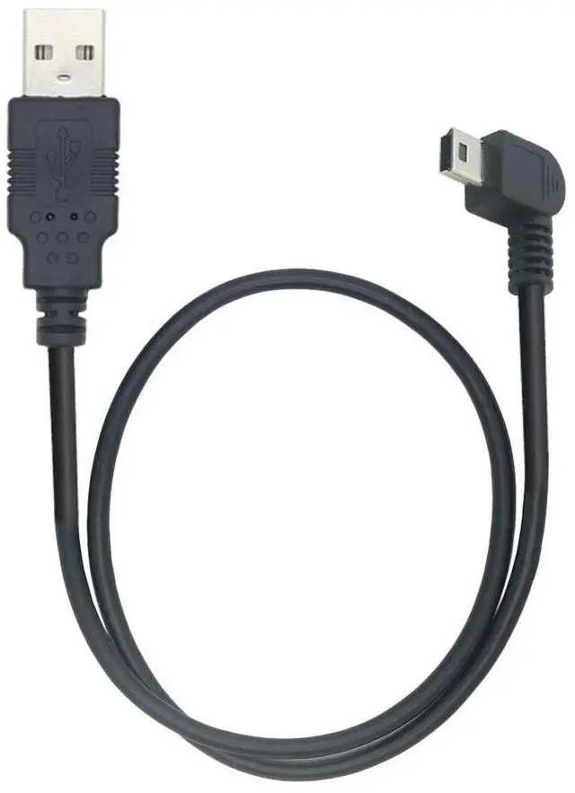 Main image of 0.5m 1.64Ft Left Angle USB A to Mini USB B 5Pin Cable, Right Angle Mini USB Charging Data Sync Cord Male to Male Adapter Cable for Old Dash Cam GPS Camera