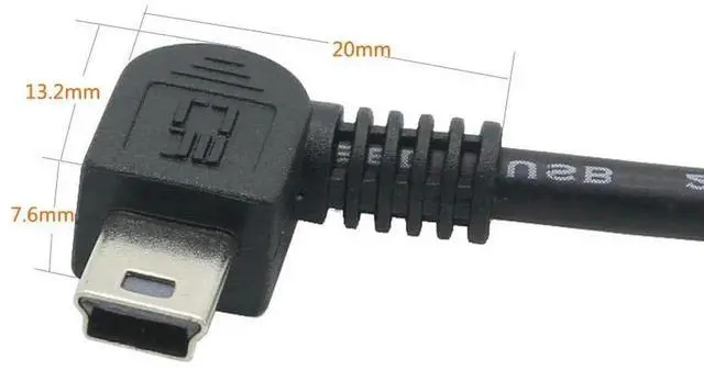 Alt view image 2 of 7 - 0.5m 1.64Ft Left Angle USB A to Mini USB B 5Pin Cable, Right Angle Mini USB Charging Data Sync Cord Male to Male Adapter Cable for Old Dash Cam GPS Camera