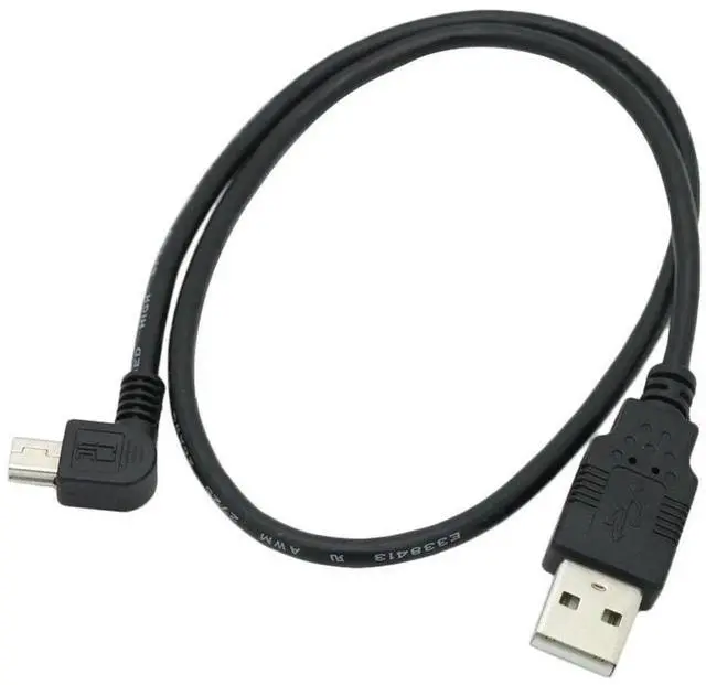 Alt view image 4 of 7 - 0.5m 1.64Ft Left Angle USB A to Mini USB B 5Pin Cable, Right Angle Mini USB Charging Data Sync Cord Male to Male Adapter Cable for Old Dash Cam GPS Camera
