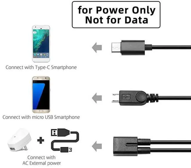 Alt view image 7 of 7 - 0.3M/0.98FT USB C Splitter Charging Cable, 1 to 2 USB C/Micro USB Multi Charging Extension Cable Support Charging Two Devices Simultaneously