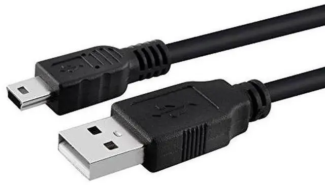 Main image of 6 Feet Black USB 2.0 A Male to Mini B 5Pin Male Data Sync Charging Cable for Camera and Mini USB Devices
