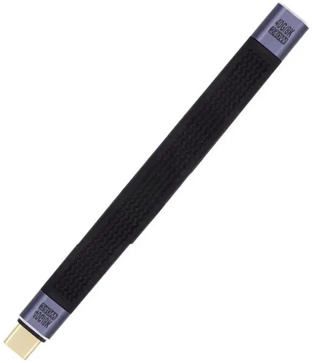 Alt view image 5 of 7 - 13cm Straight Slim Flat USB4 Male to Female Extension Cable, 40Gbps Data Transfer, 240W PD Fast Charging, 8K@60Hz Video Compatible with Thunderbolt 3/4