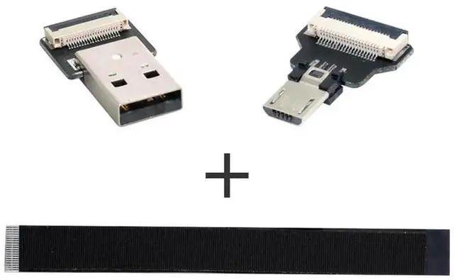 Alt view image 4 of 7 - 2.0M USB 2.0 Type-A Male to Micro USB 5Pin Male Flat Slim FPC Cable, Data Charging FPC Cord for FPV Drone, Hard Drive, Smartphone