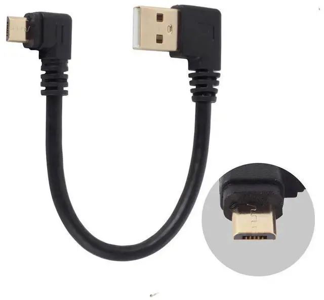 Alt view image 3 of 7 - 3-Pack 6 Inch Right Angle Micro USB Cable, 90 Degree Short Fast Charging Cord with Gold Plated Connectors, Compatible with Samsung Galaxy S7/S6/S5, Kindle, Fire TV Stick and More